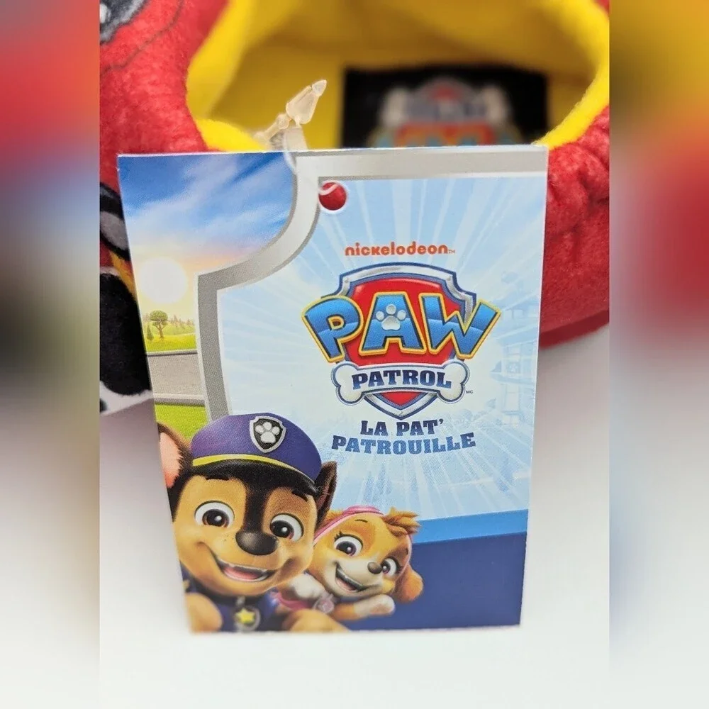 NWT Nickelodeon Paw Patrol Unisex Kids' (Size 5-6) Plush Slide-In Slippers